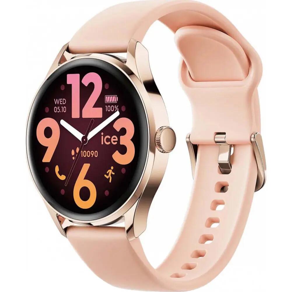 Montre connectée ICE SMART 3.0 Ronde avec Bracelet Milanaise Rose go 3/4