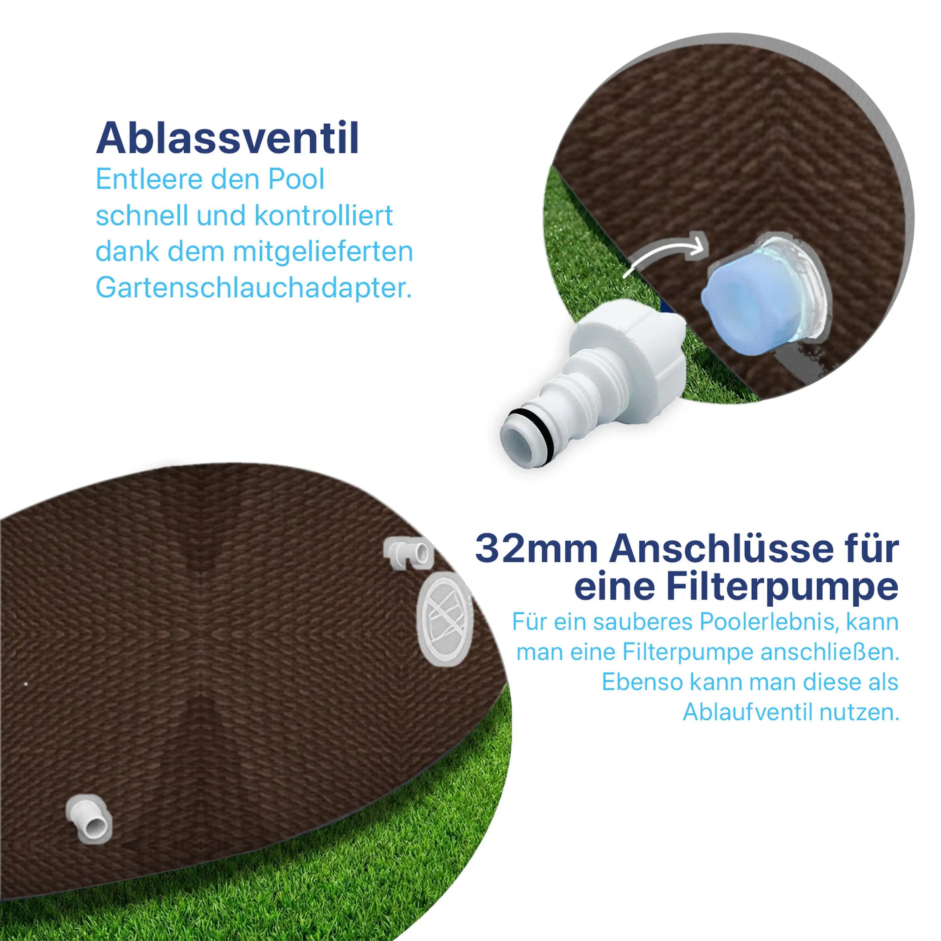 Frame Pool Ersatzpool 427x275x100cm braune Rattanoptik ohne Pumpe 12/14