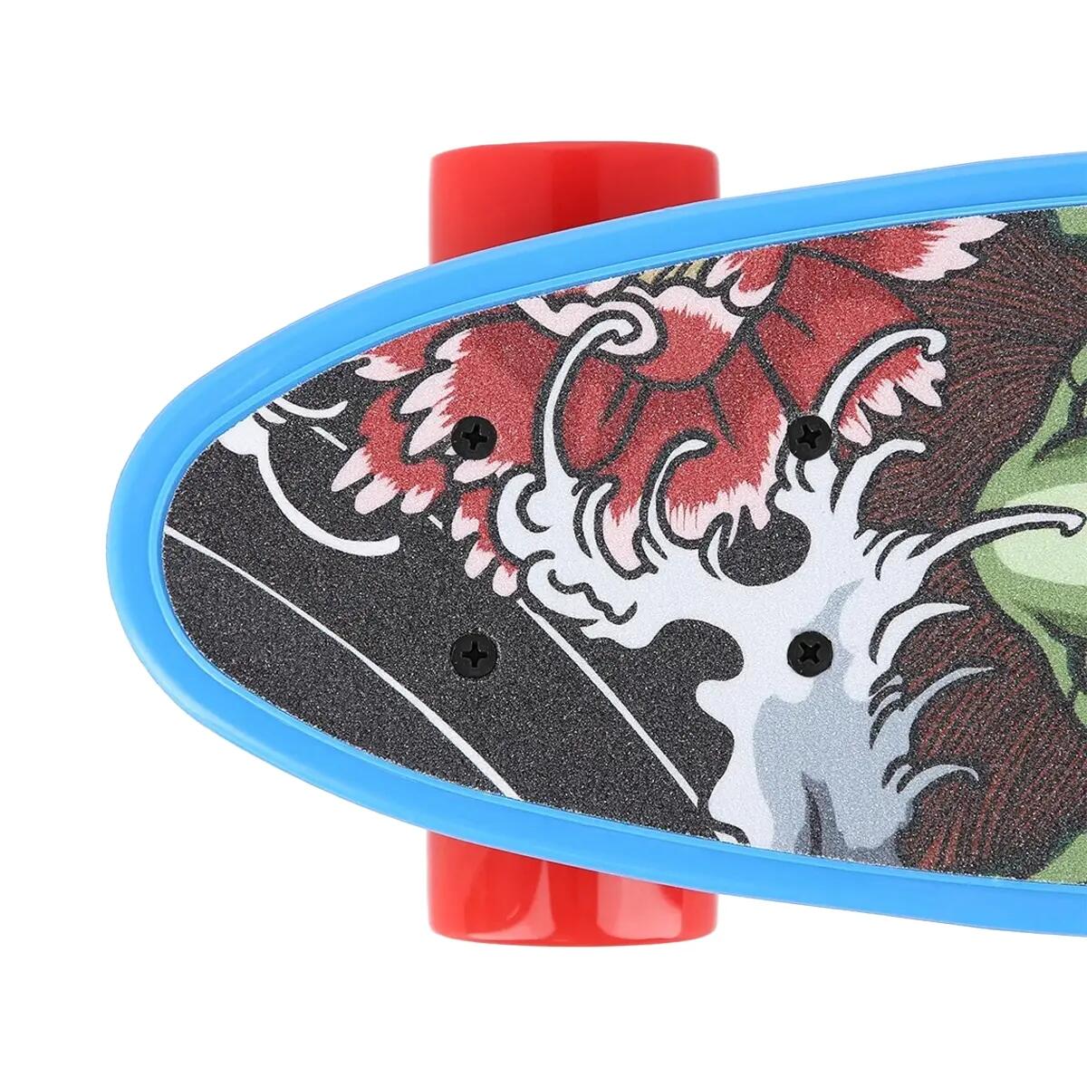 Skateboard Motif/style Dragon CRUDE (Bleu) 6/7