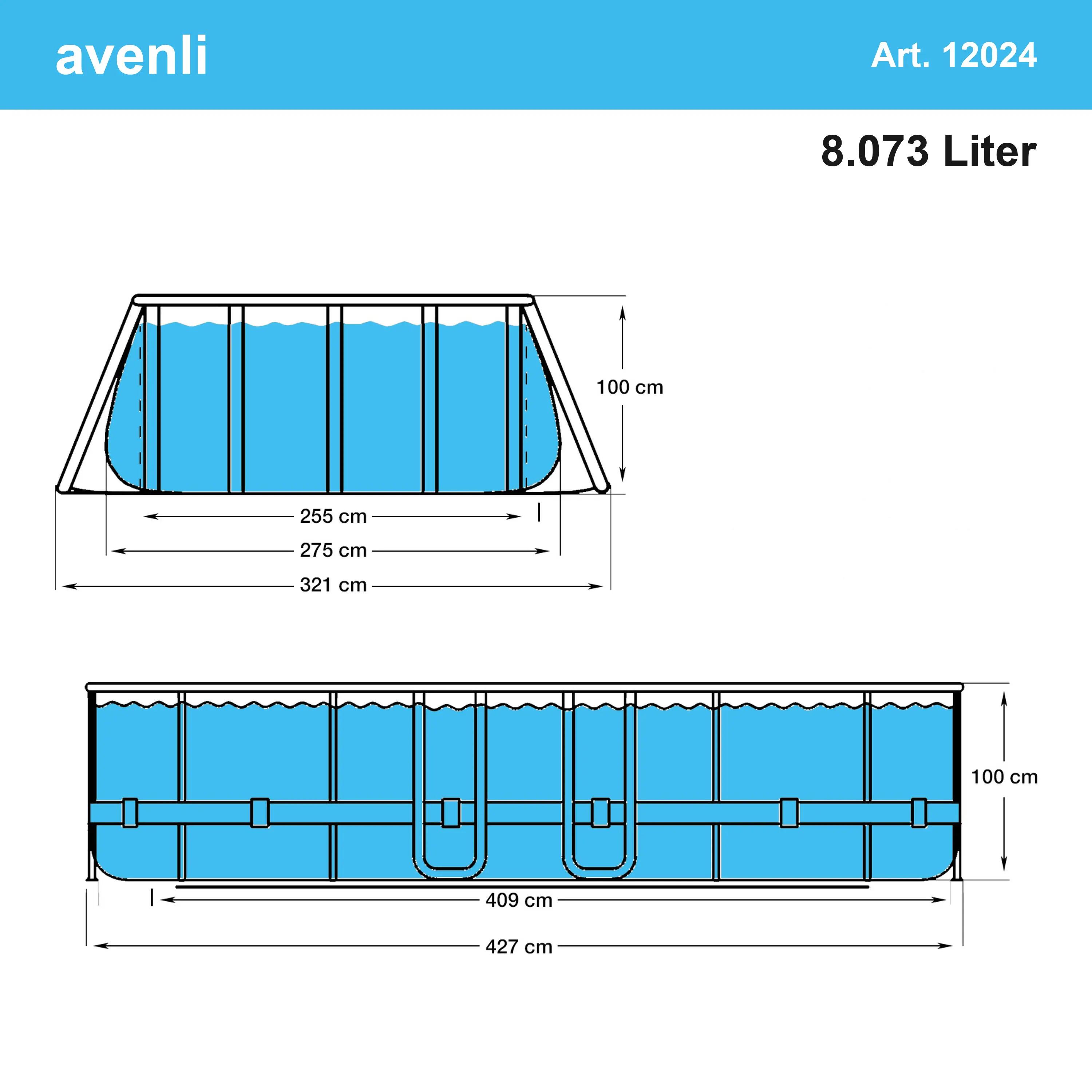 Frame Pool Ersatzpool 427x275x100cm braune Rattanoptik ohne Pumpe 14/14