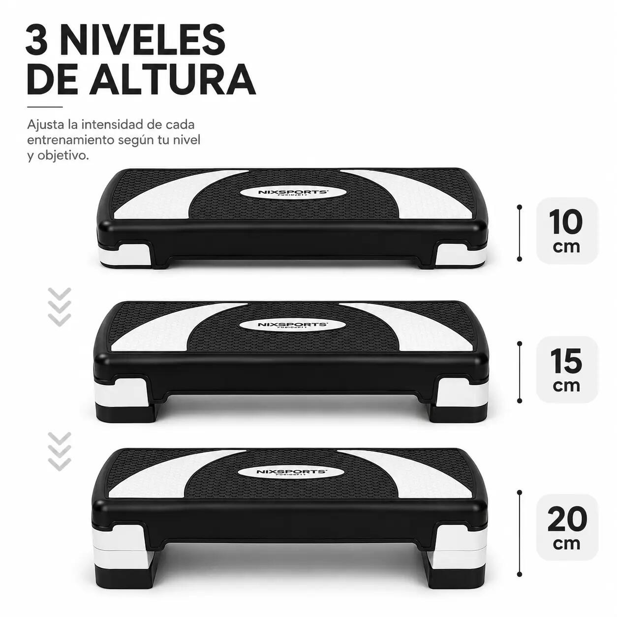 Step Aeróbico Regulable con 3 Alturas y Superficie Antideslizante 4/7