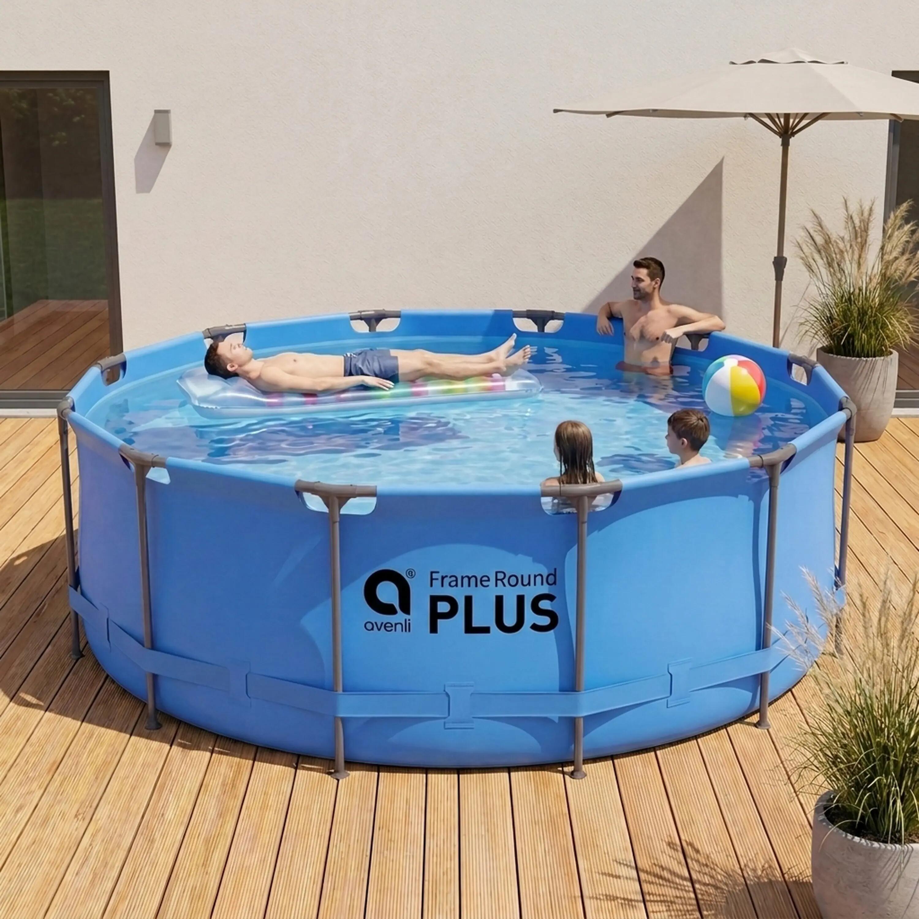 Frame Pool Ersatzpool rund 366x100 cm blau ohne Filterpumpe 5/15