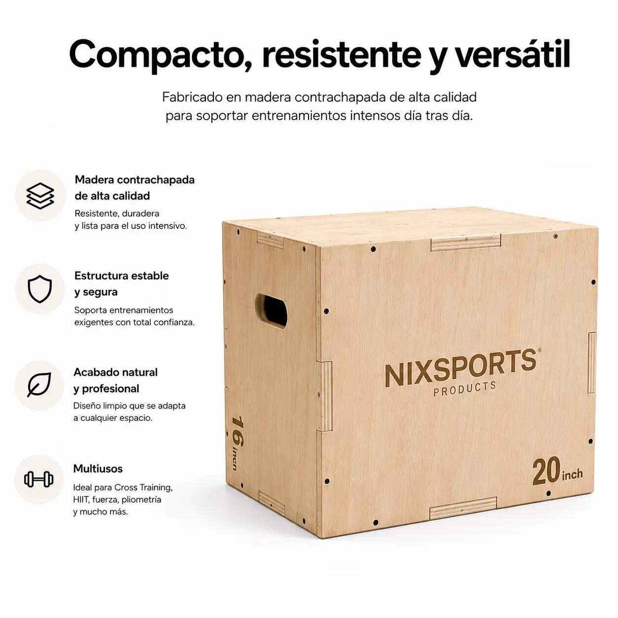 Caisse pliométrique en bois trois hauteurs 5/7