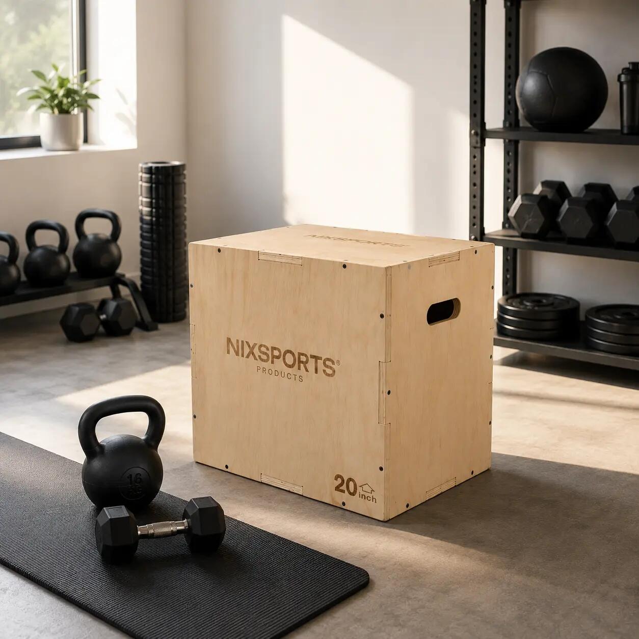 Caisse pliométrique en bois trois hauteurs 2/7