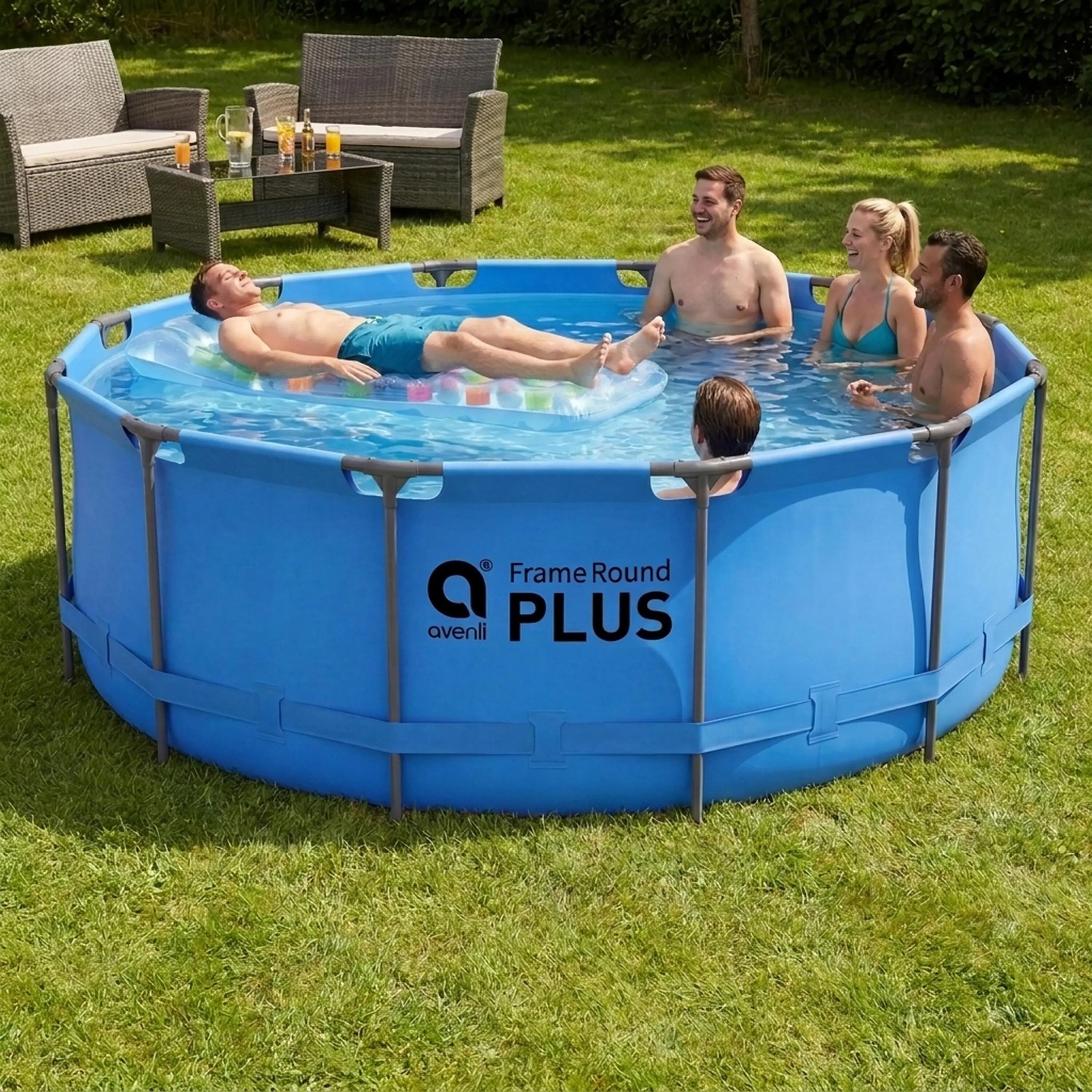 Frame Pool Ersatzpool rund 366x100 cm blau ohne Filterpumpe 10/15