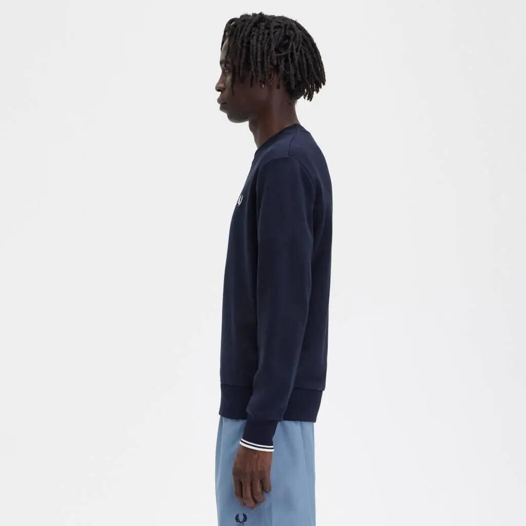 Mikiny Fred Perry Model Crew Neck Barva Modrý 3/5