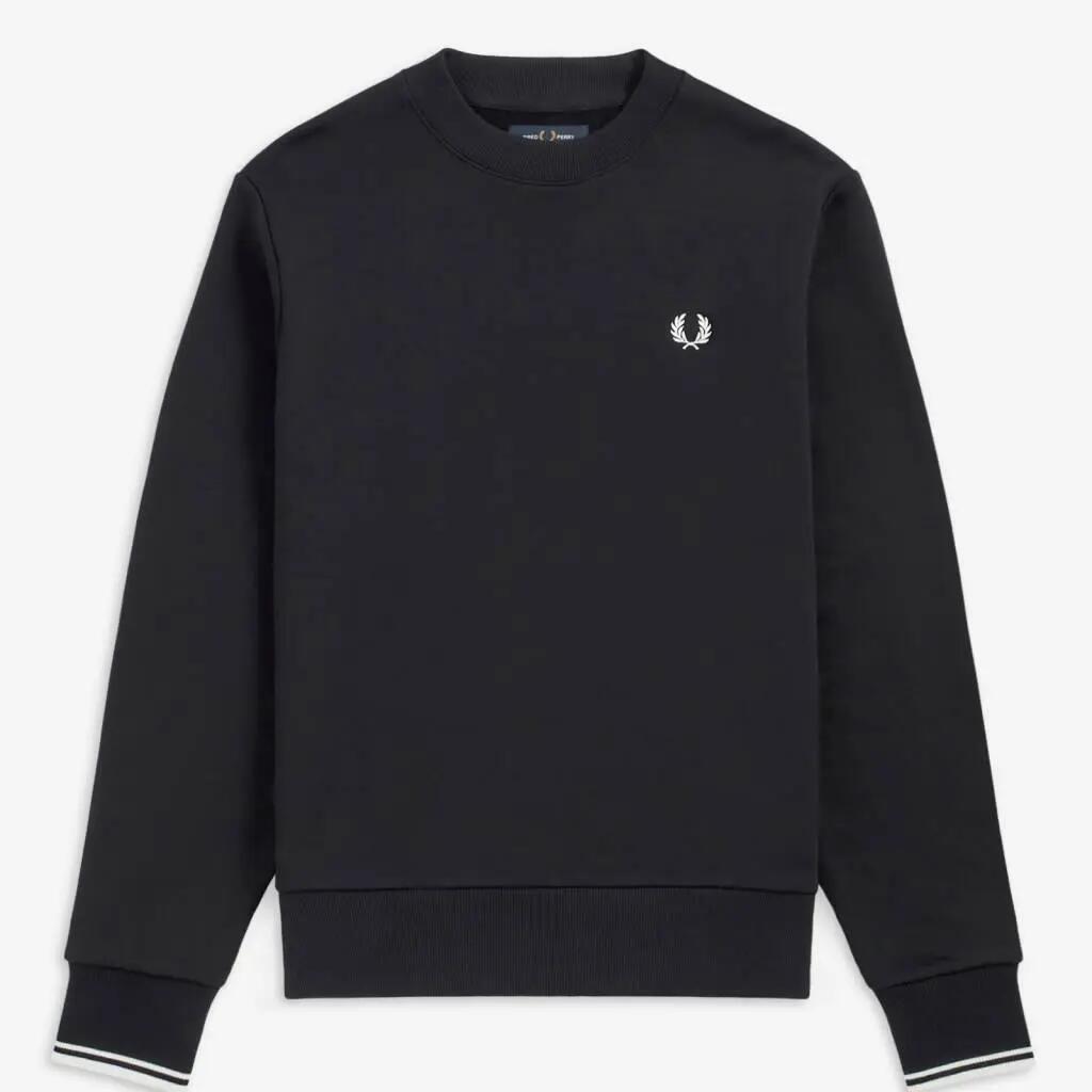 Mikiny Fred Perry Model Crew Neck Barva Modrý 2/5