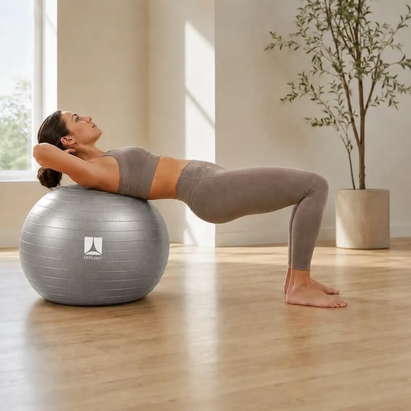Rebuwo Pilates Topu 65 cm Gri