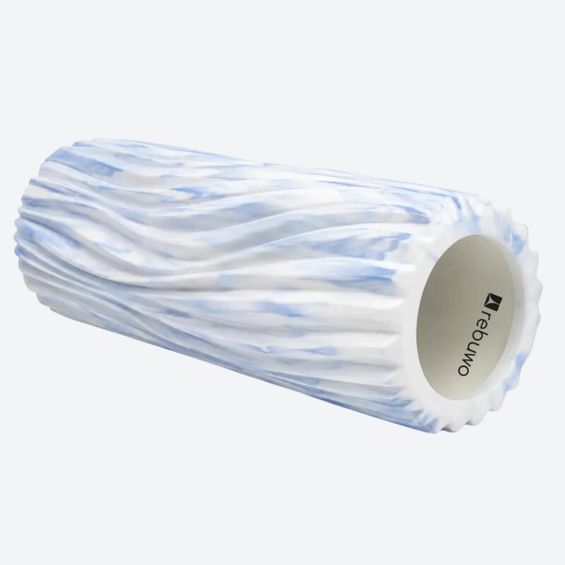 Rebuwo Eva Foam Roller Mavi Beyaz Desenli