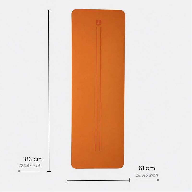 Rebuwo Çift Çizgi Tasarım TPE Yoga ve Pilates Egzersiz Matı 5 mm - Turuncu