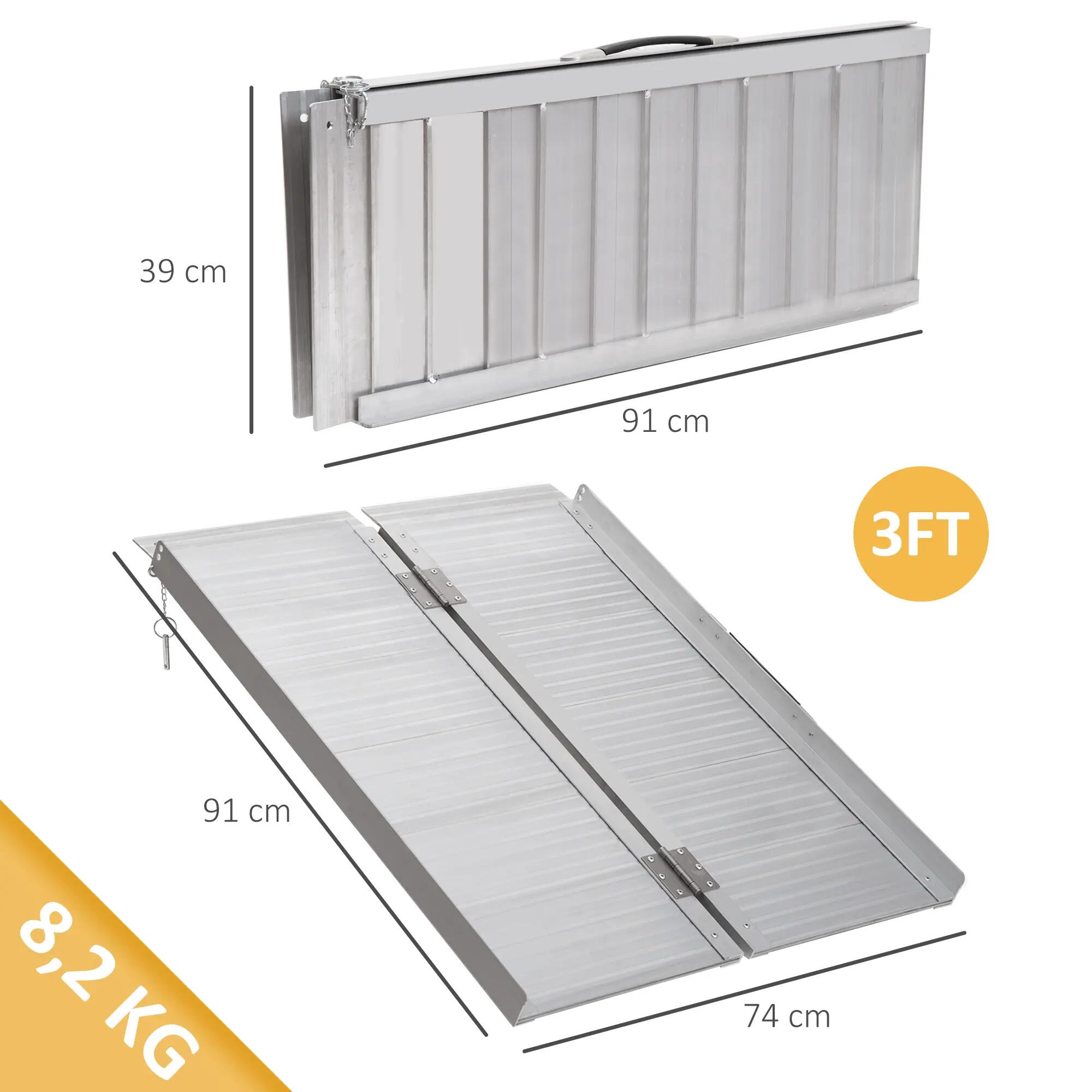 Rampa para Sillas HOMCOM 91x74x5 cm Plata 3/5