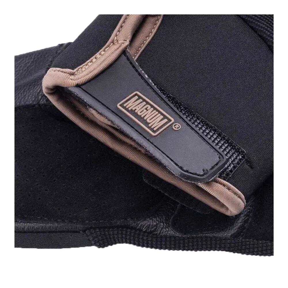 Adulto Unisex Pelle Guanti Senza Dita Magnum Concept Nero 3/5