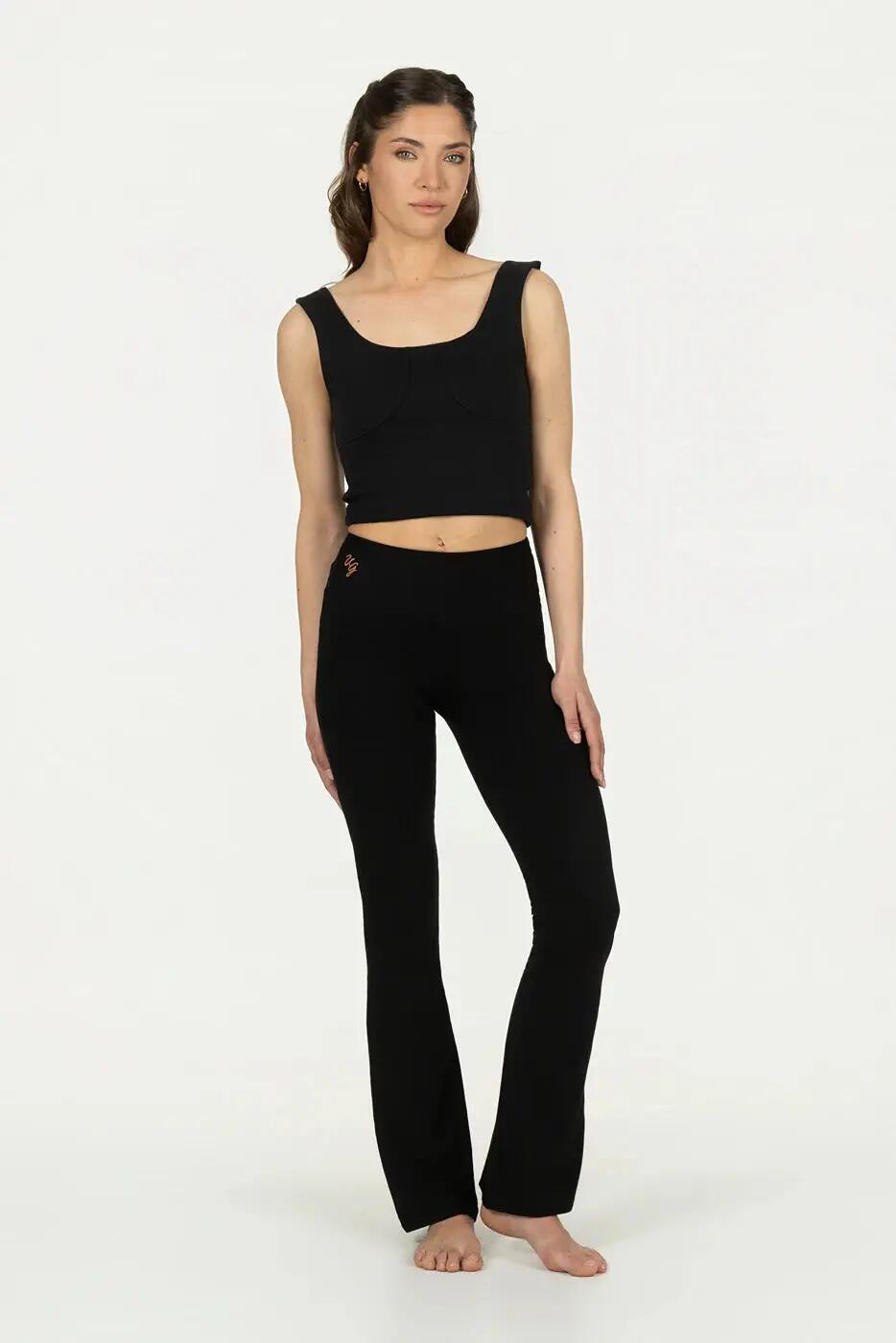 Pantalon de Yoga/Pilates Anandafied avec jambes évasées sur les hanches  - Noir 4/5