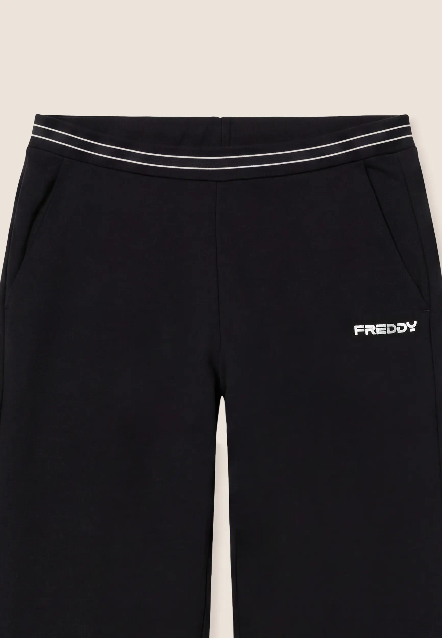 Pantalon coupe droite avec bande élastique nacrée griffée à la taille 3/3