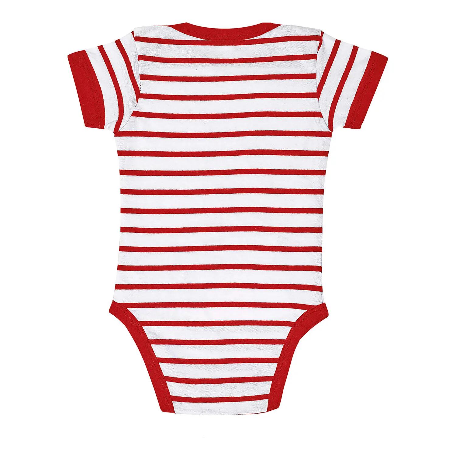 Baby Miles Gestreept Rompertje (Wit/rood) 2/3