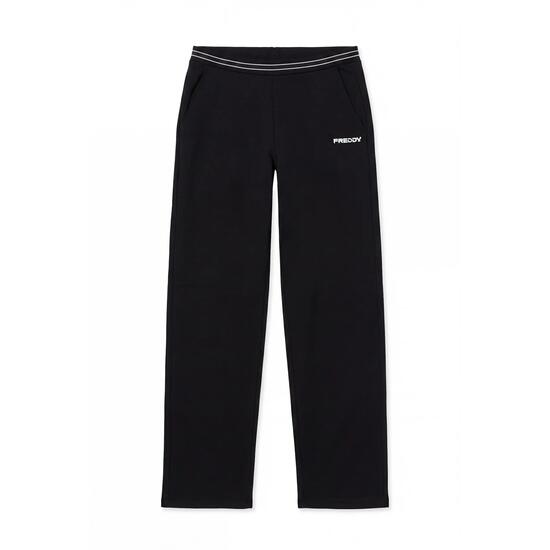 Pantalon coupe droite avec bande élastique nacrée griffée à la taille