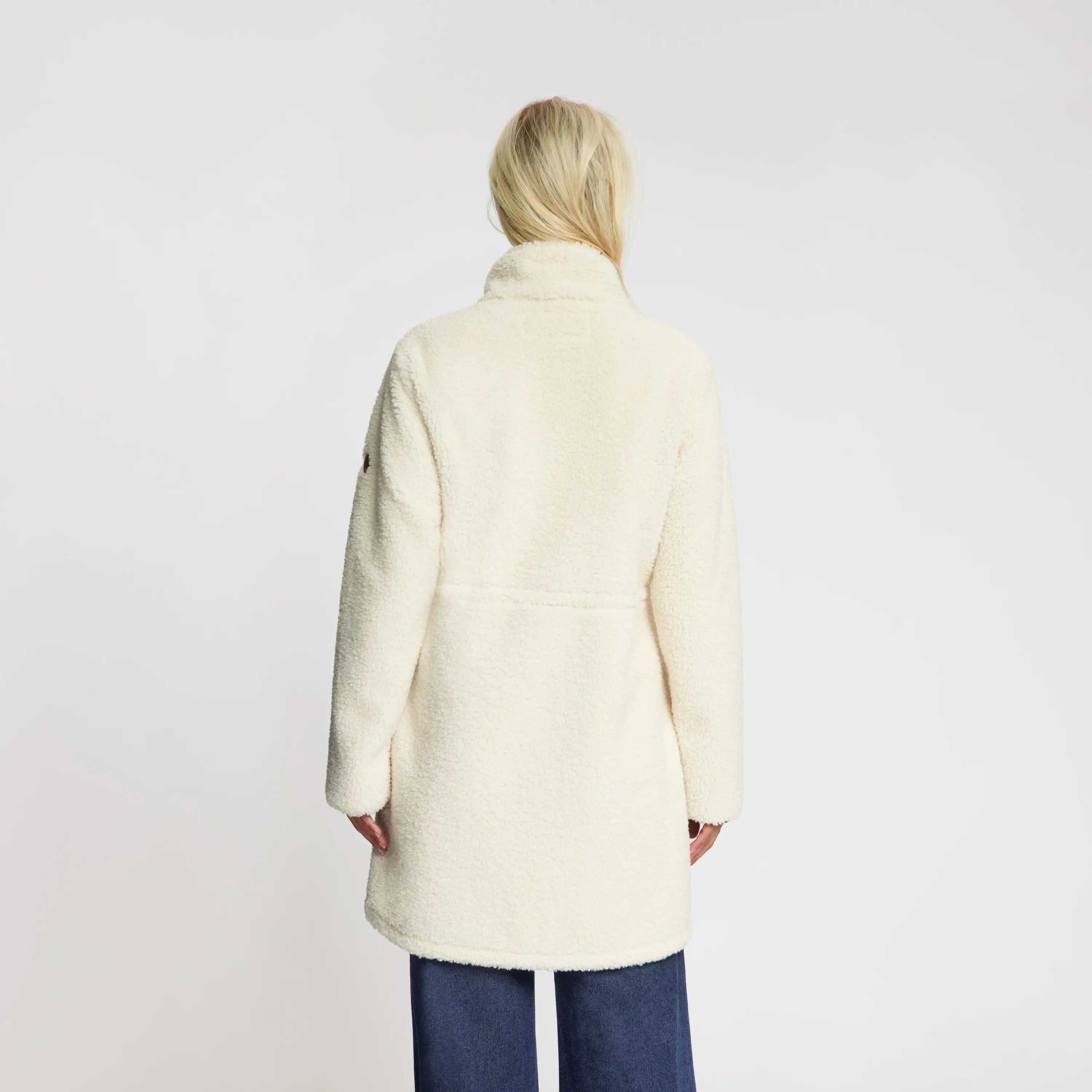 Ratan Femme - Manteau Teddy long - Blanc cassé 3/5