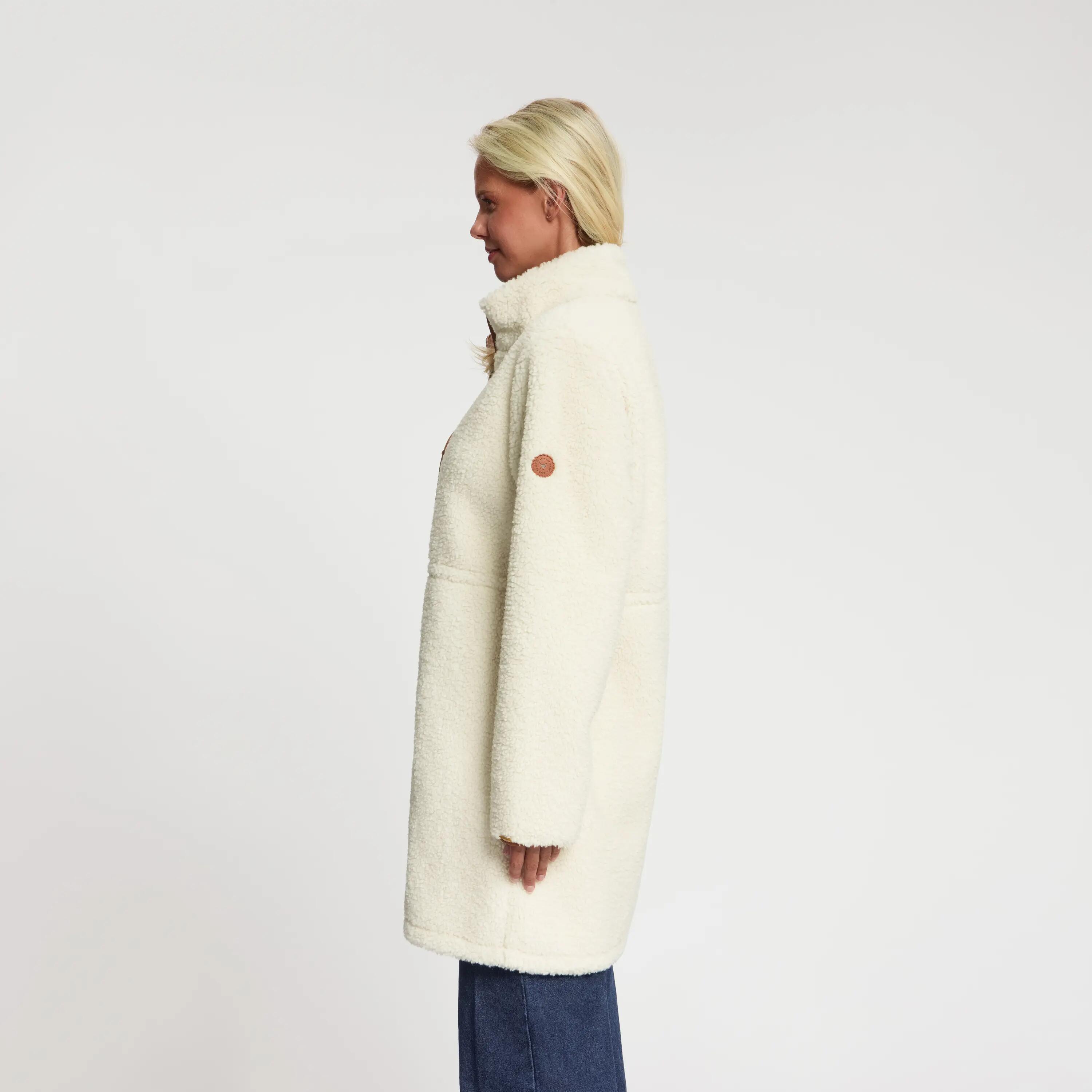 Ratan Femme - Manteau Teddy long - Blanc cassé 2/5