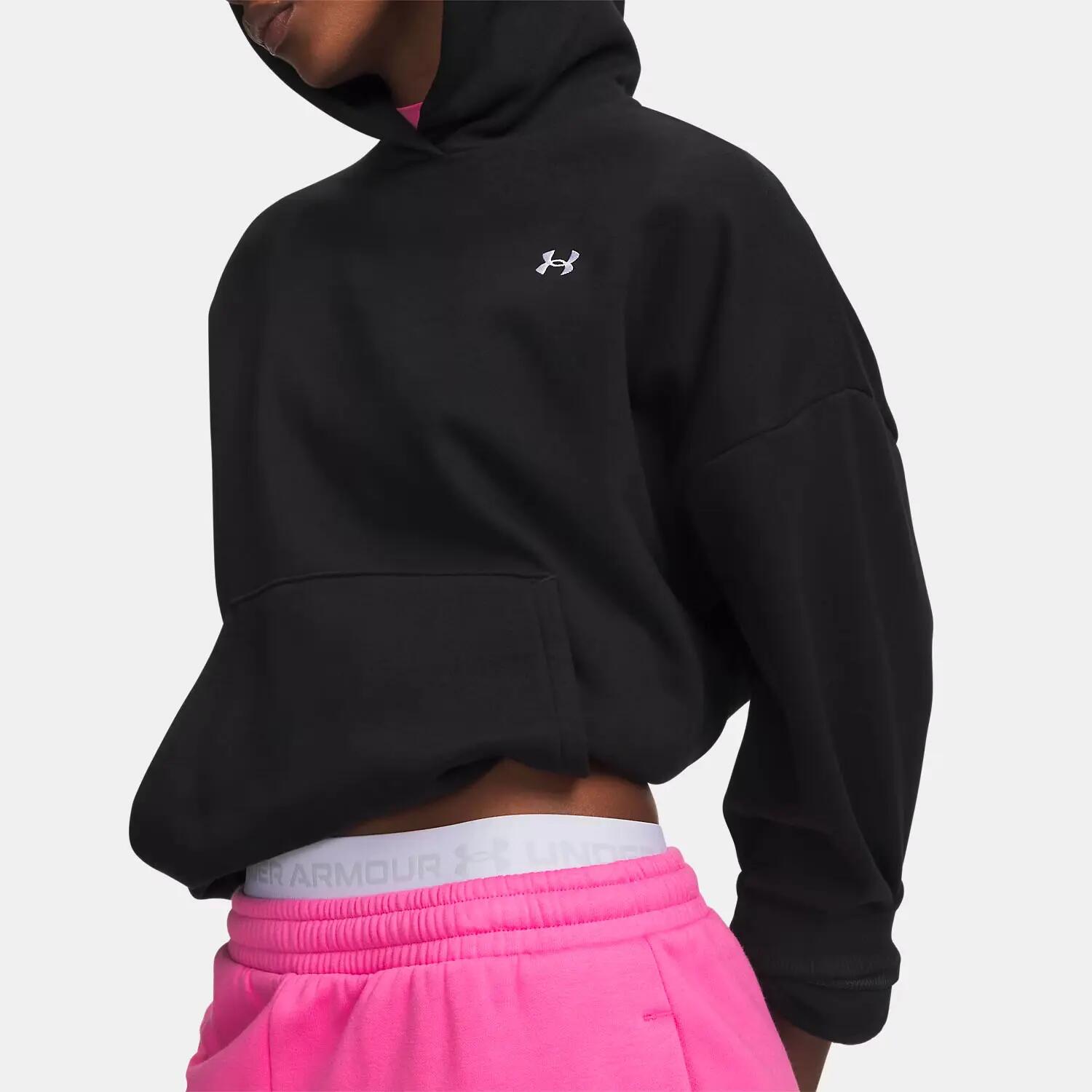Sweat à capuche pour femme UA Icon Fleece Hoodie Ultime noir 3/3
