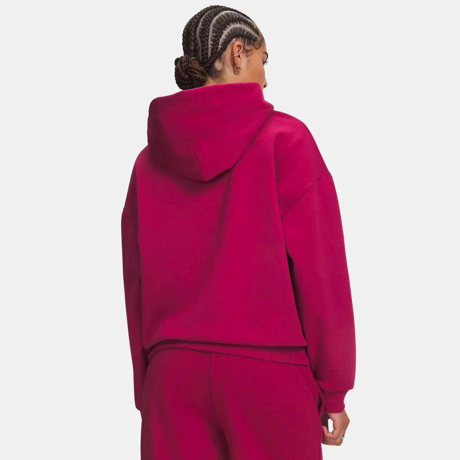 Sweat à capuche pour femme UA Icon Fleece Hoodie Rouge bordeaux 2/3