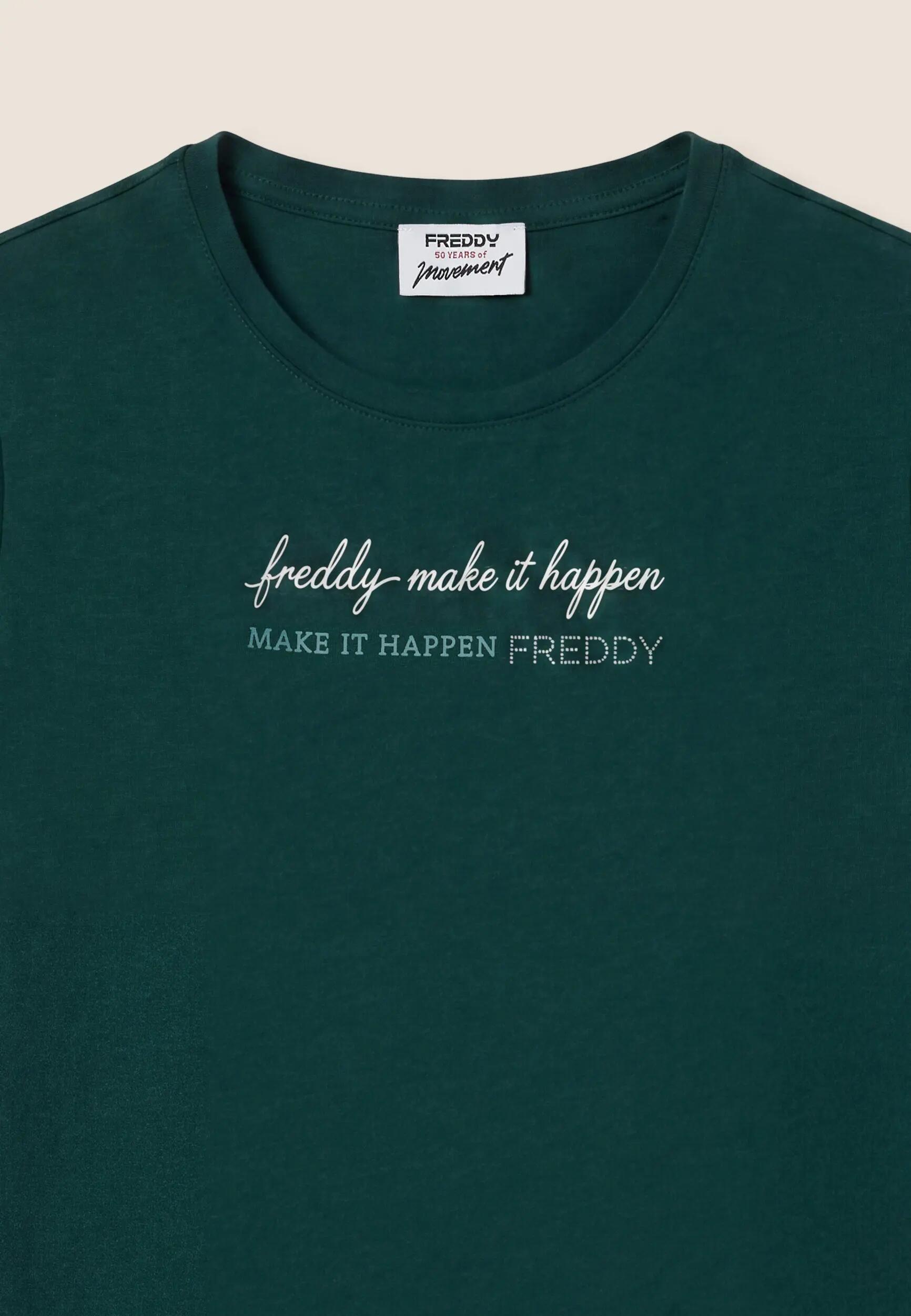 T-shirt manica corta "Make it Happen" con perline 3/3