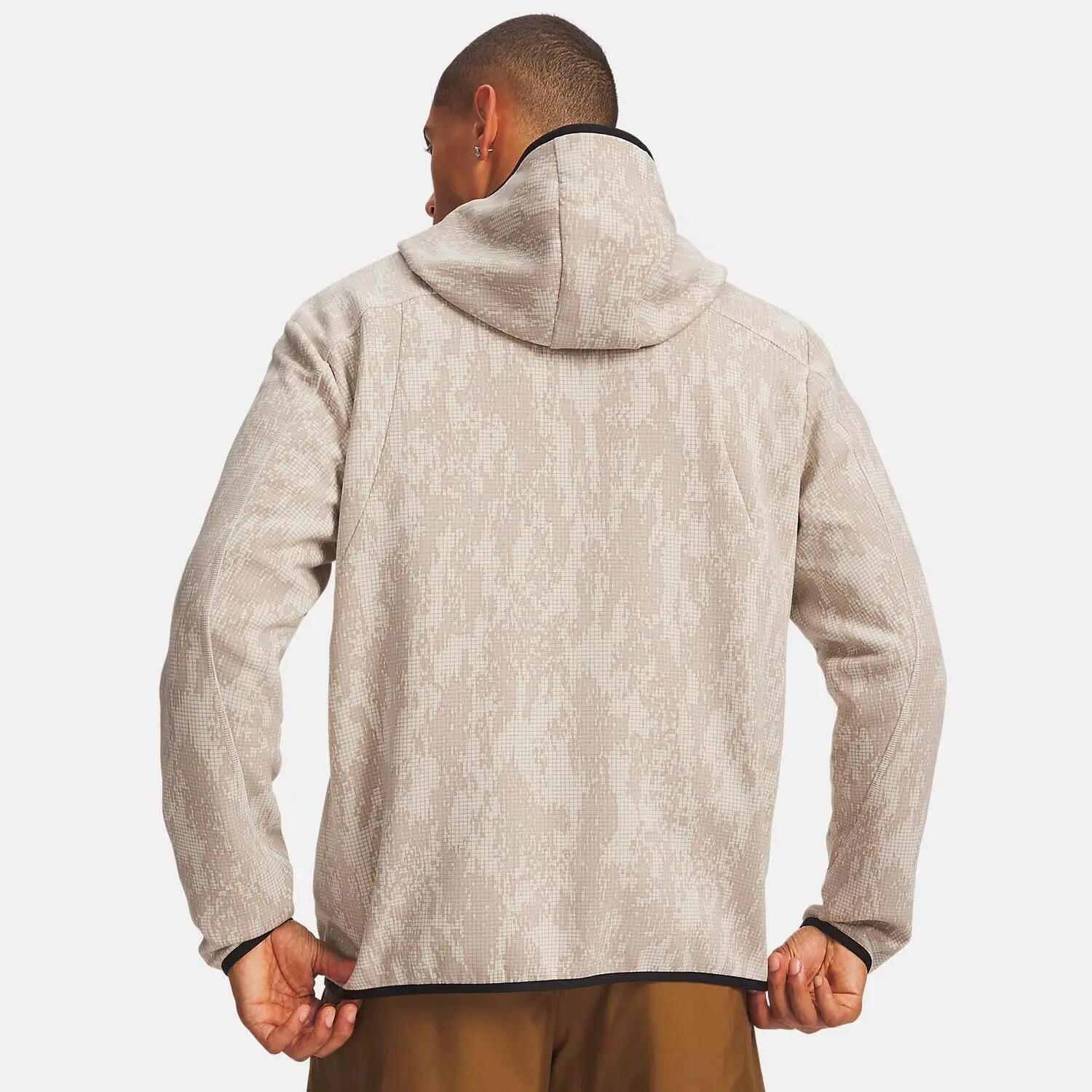 Giacca UA Unstoppable Fleece con cerniera integrale Beige 2/3
