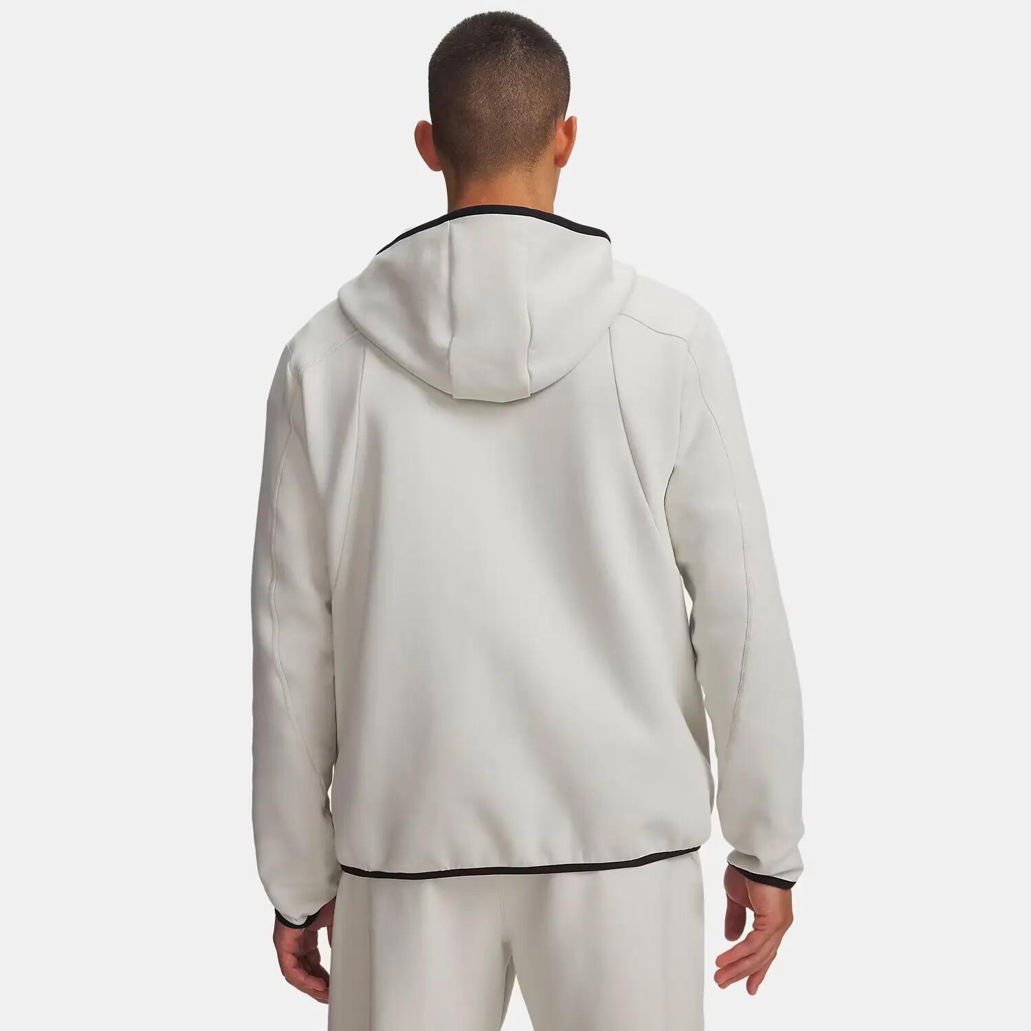 Chaqueta UA Unstoppable Fleece con cremallera completa Blanco nieve 2/3