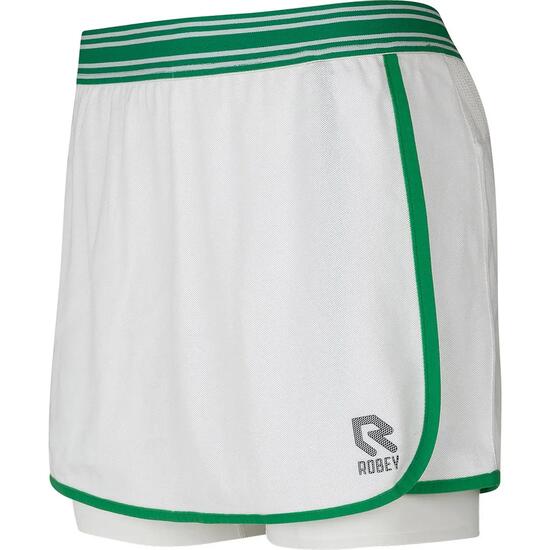 Rok - Tennis - Dames - Wrap Skirt met geïntegreerde short - Wit/Groen