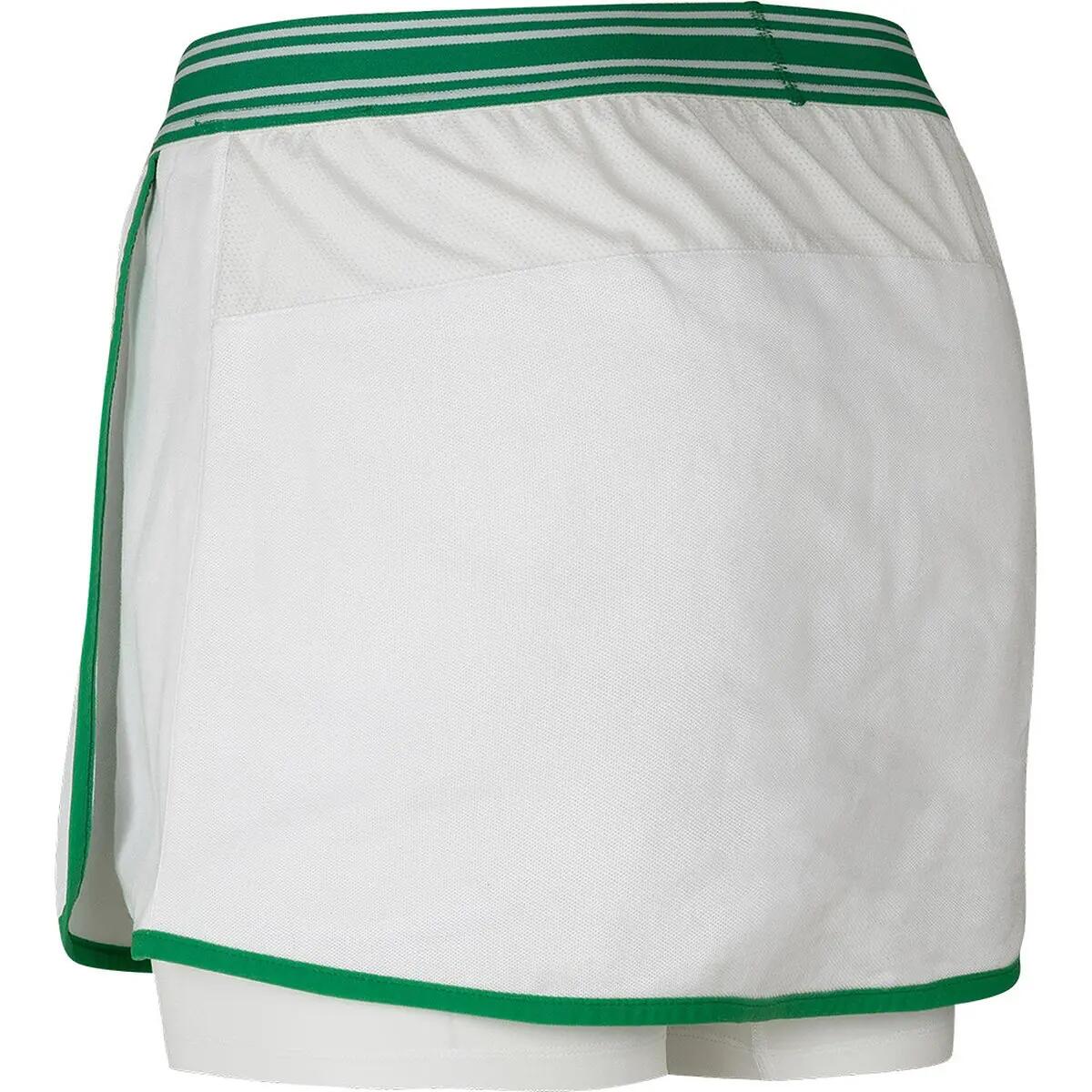 Rok - Tennis - Dames - Deuce - Overlap, short geïntegreerd - Wit/Groen 4/5