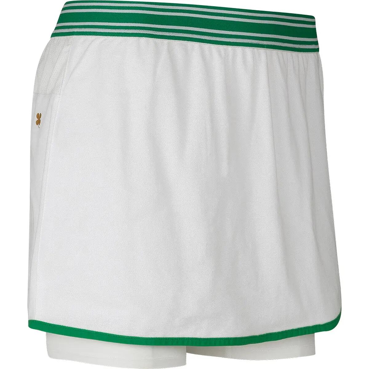 Rok - Tennis - Dames - Deuce - Overlap, short geïntegreerd - Wit/Groen 3/5