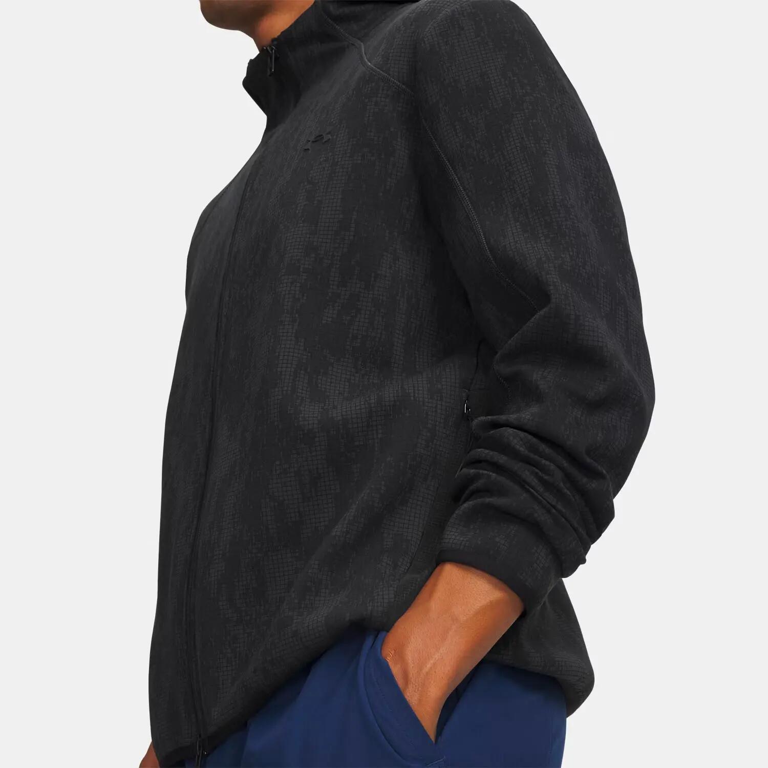 Ua Unstoppable Fleece Trainingsjacke Mit Durchgehendem Reißverschluss Schwarz 3/3