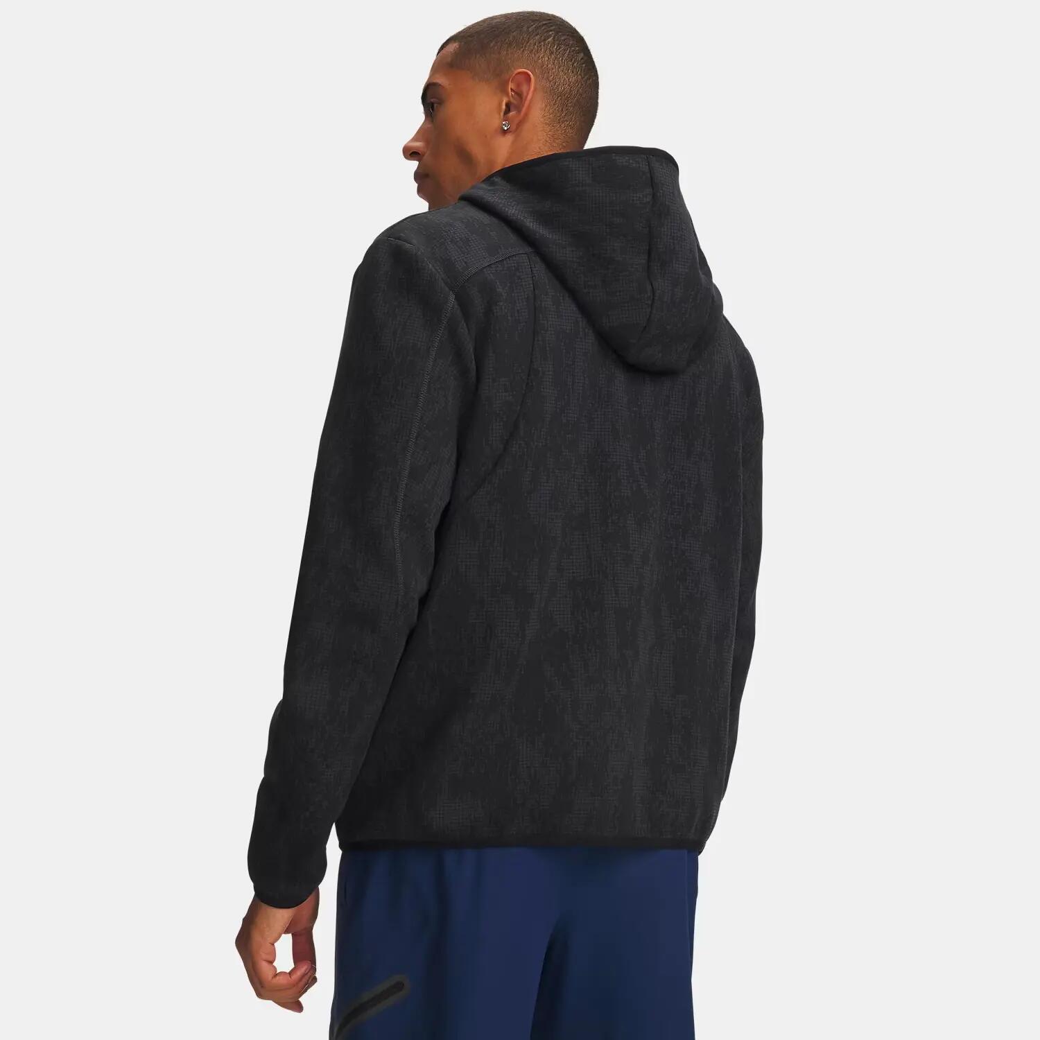 Ua Unstoppable Fleece Trainingsjacke Mit Durchgehendem Reißverschluss Schwarz 2/3