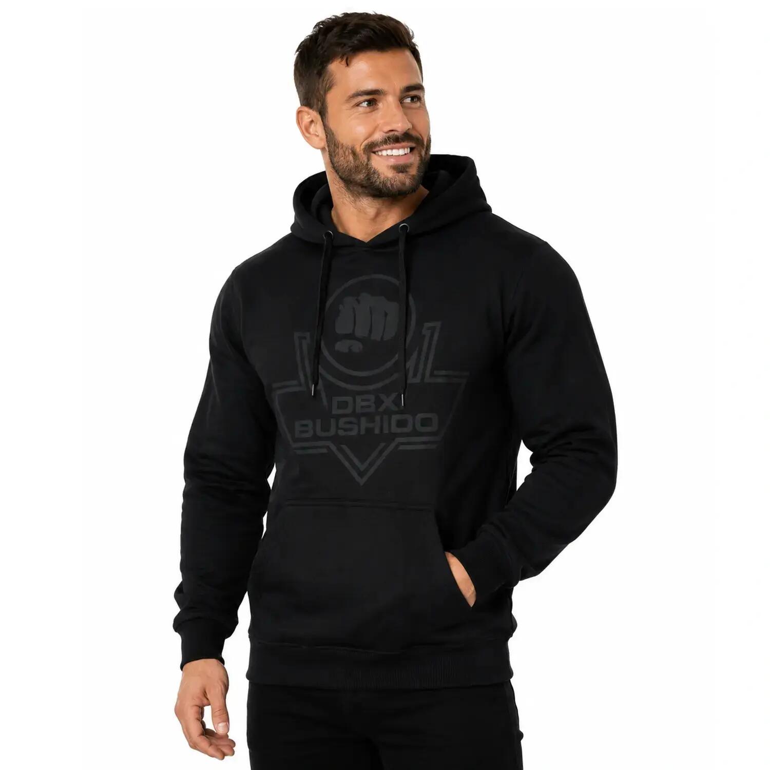 Czarna bluza z kapturem męska Black on Black DBX Bushido 4/6
