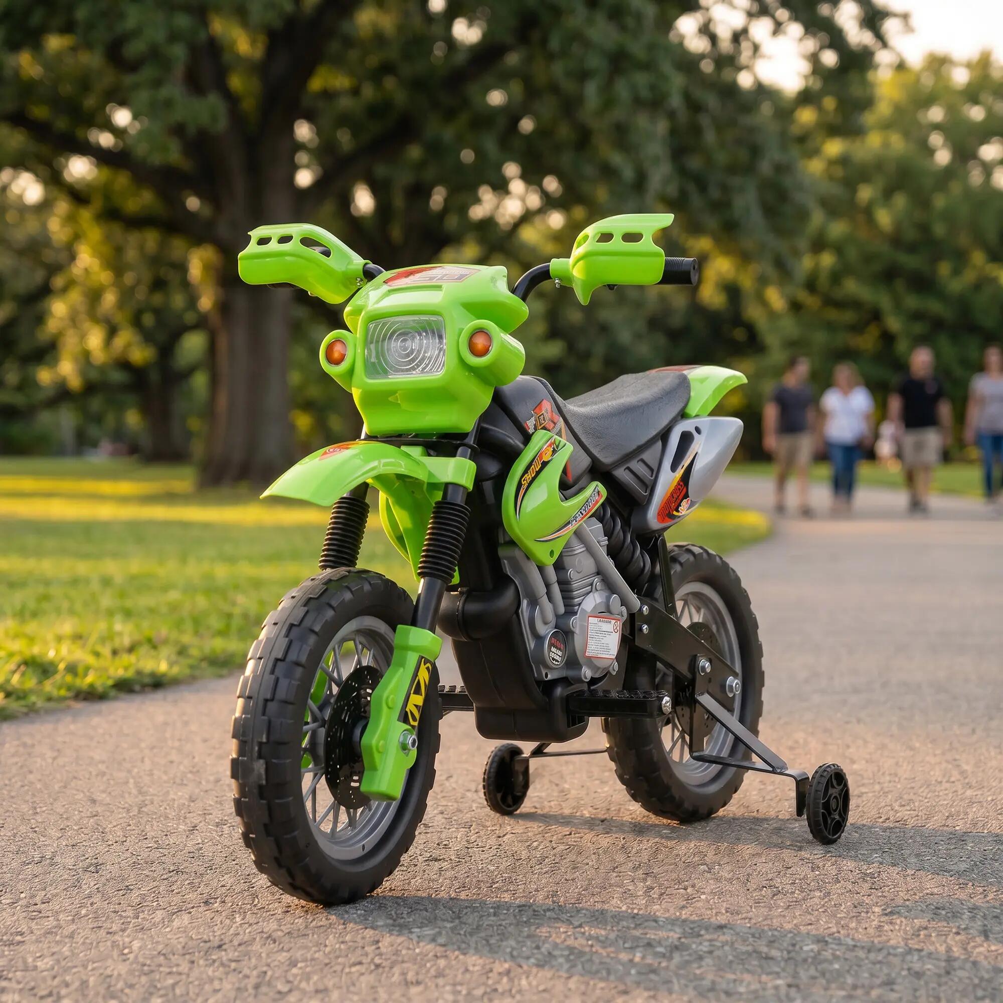 Moto Eléctrica Infantil HOMCOM 102x58x66 cm Verde 2/3