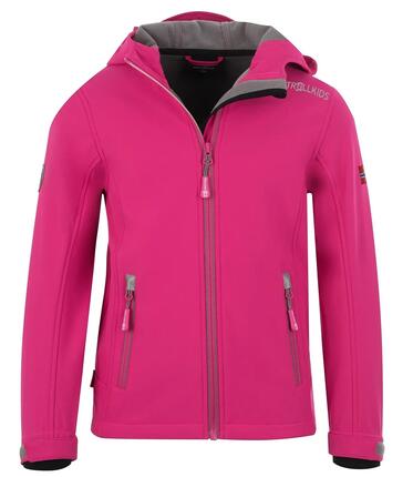 Mädchen Softshelljacke Trollfjord Blaugrün/Violett
