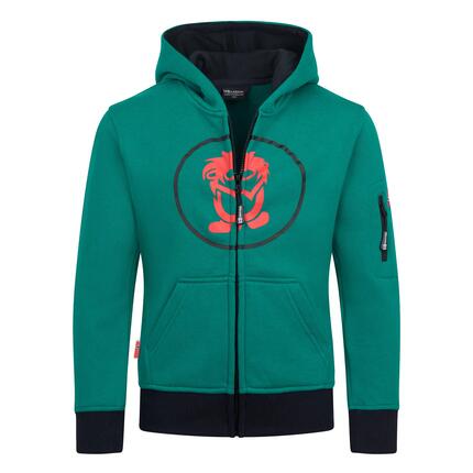 Pull à capuche enfant Sortland bleu marine/vert