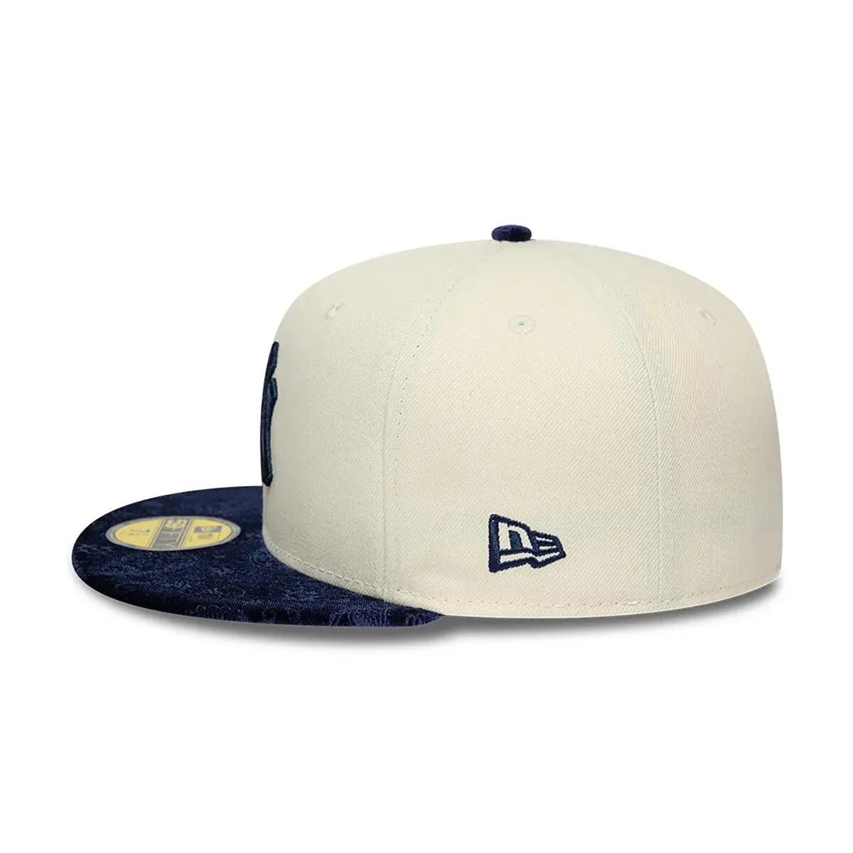 New Era 59FIFTY Cap MLB New York Yankees Paisley hellbeige /dunkelblau 7/8
