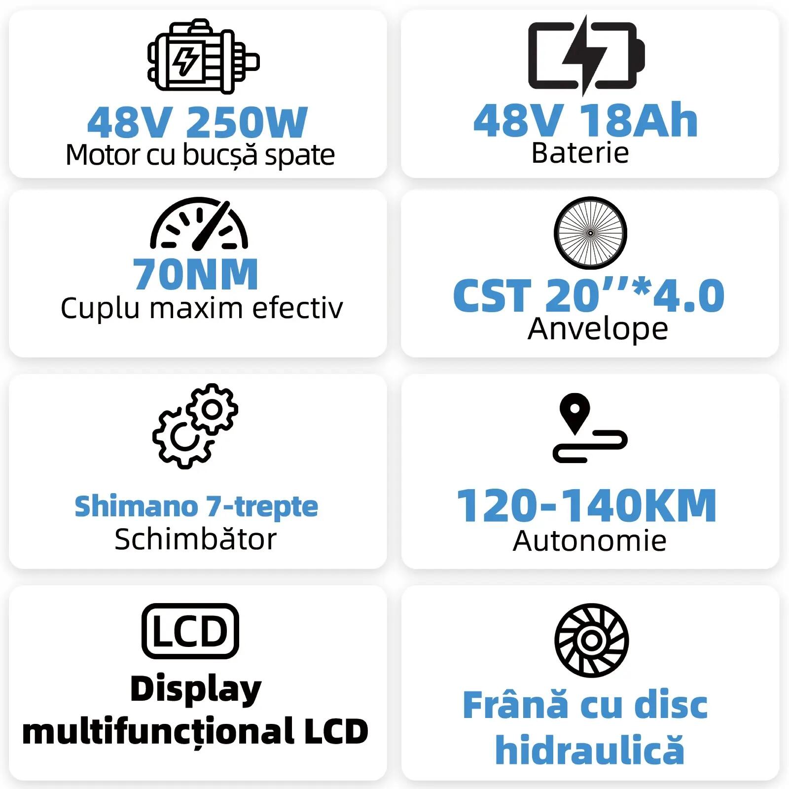 Bicicletă electrică pentru adulți TTGO F6 Boost 48V18Ah baterie 9/15
