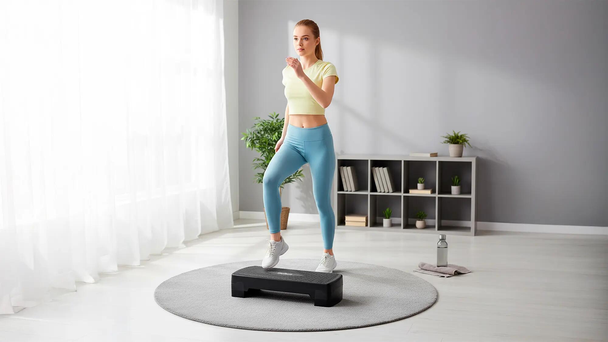 Step do aerobiku fitness 2 stopnie 68cm czarny Rebel stepper podest schodek 7/7