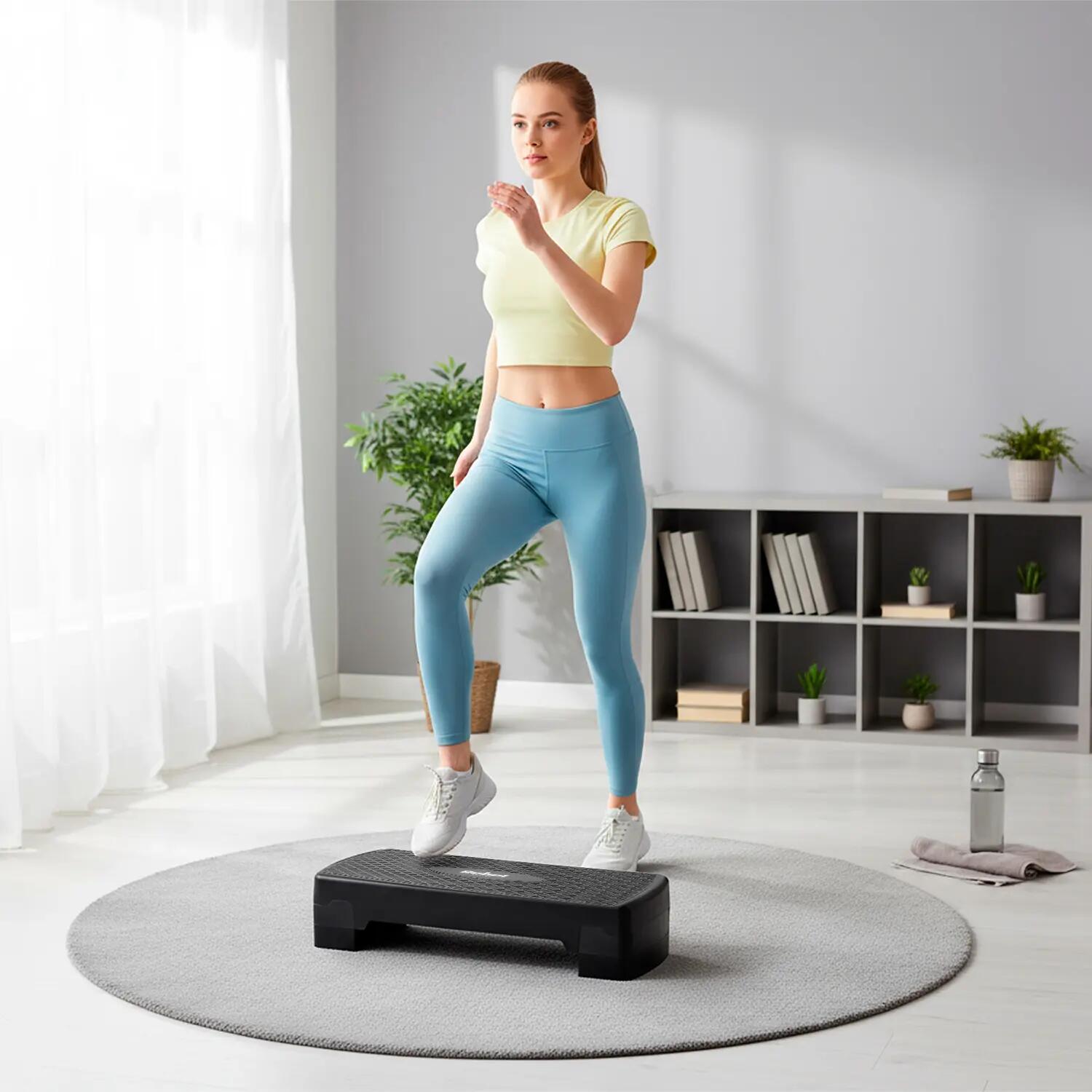Step do aerobiku fitness 2 stopnie 68cm czarny Rebel stepper podest schodek 6/7