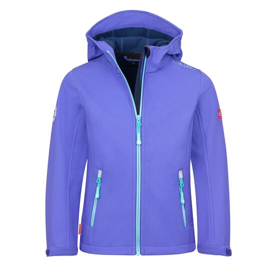 Mädchen Softshelljacke Trollfjord Blaugrün/Violett