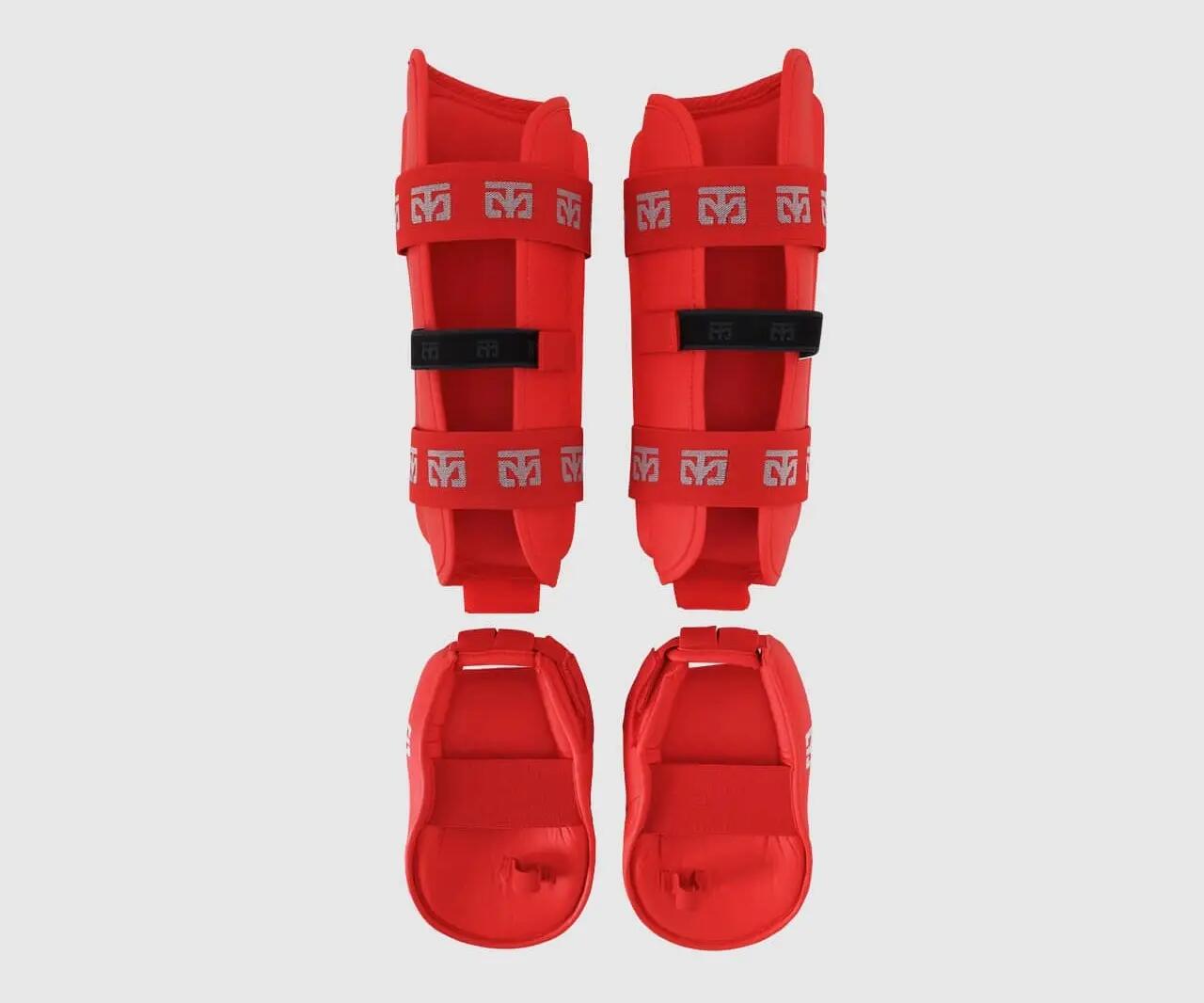 Ochraniacze piszczeli i stóp Karate WKF RED MOOTO 5/7