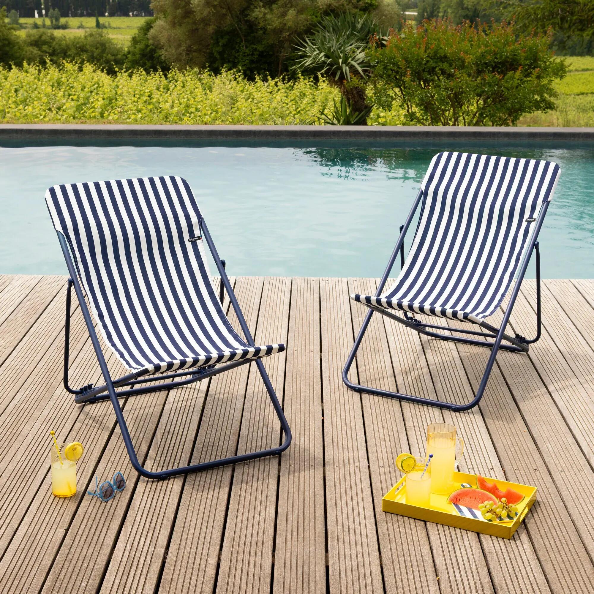Transat jardin pliant multi-positions - MAXI TRANSAT - Bleu - Lafuma Mobilier 3/6