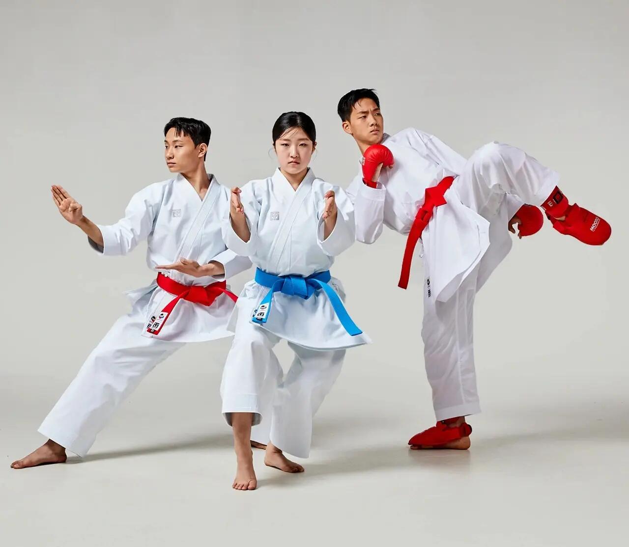 Ochraniacze piszczeli i stóp Karate WKF RED MOOTO 3/7