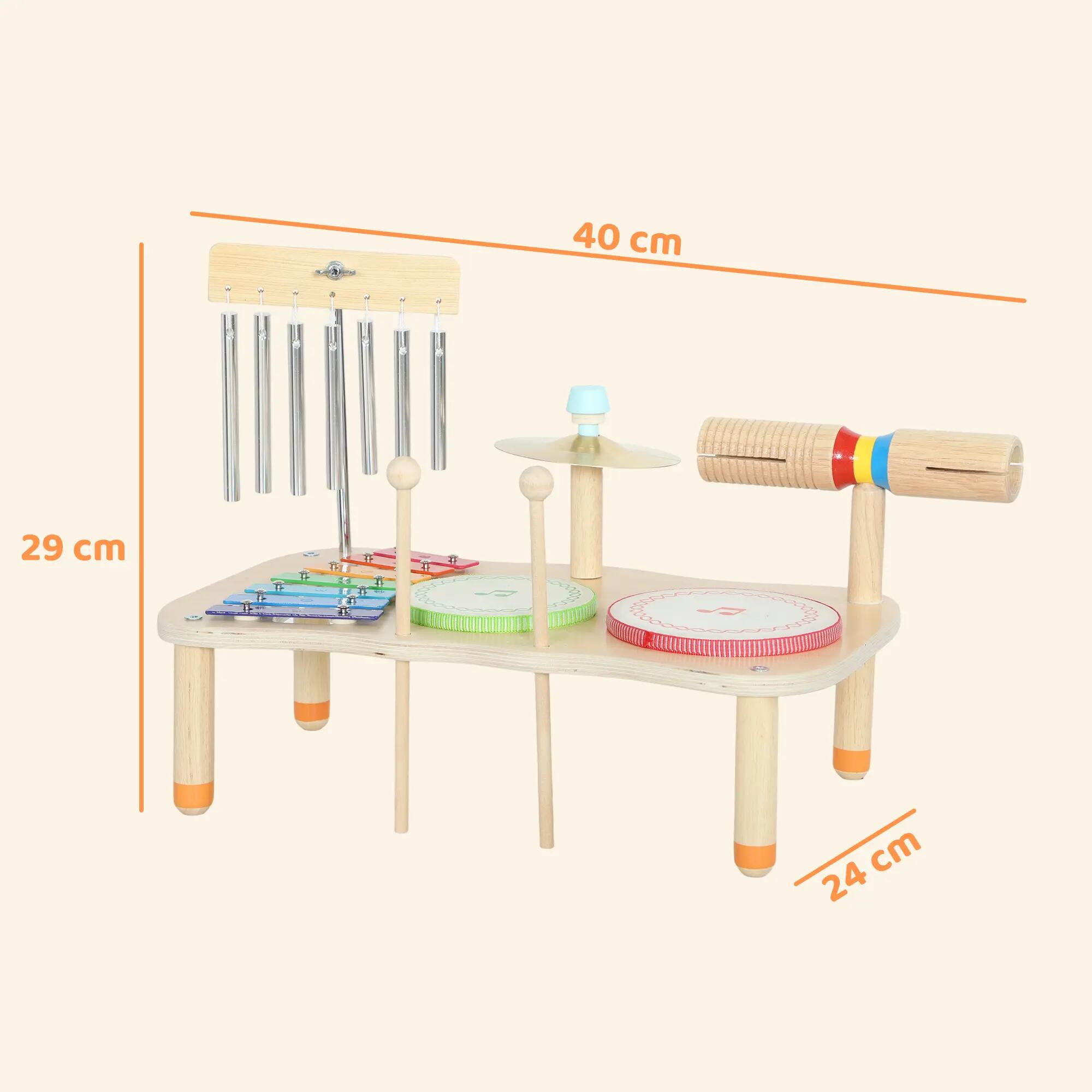 Instrumentos Musicales Infantiles AIYAPLAY 40x24x29 cm Madera Natural 3/3