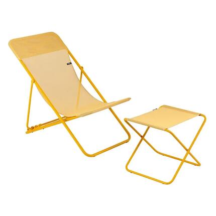 Ensemble transat et repose-jambes - MAXI TRANSAT - Jaune - Lafuma Mobilier