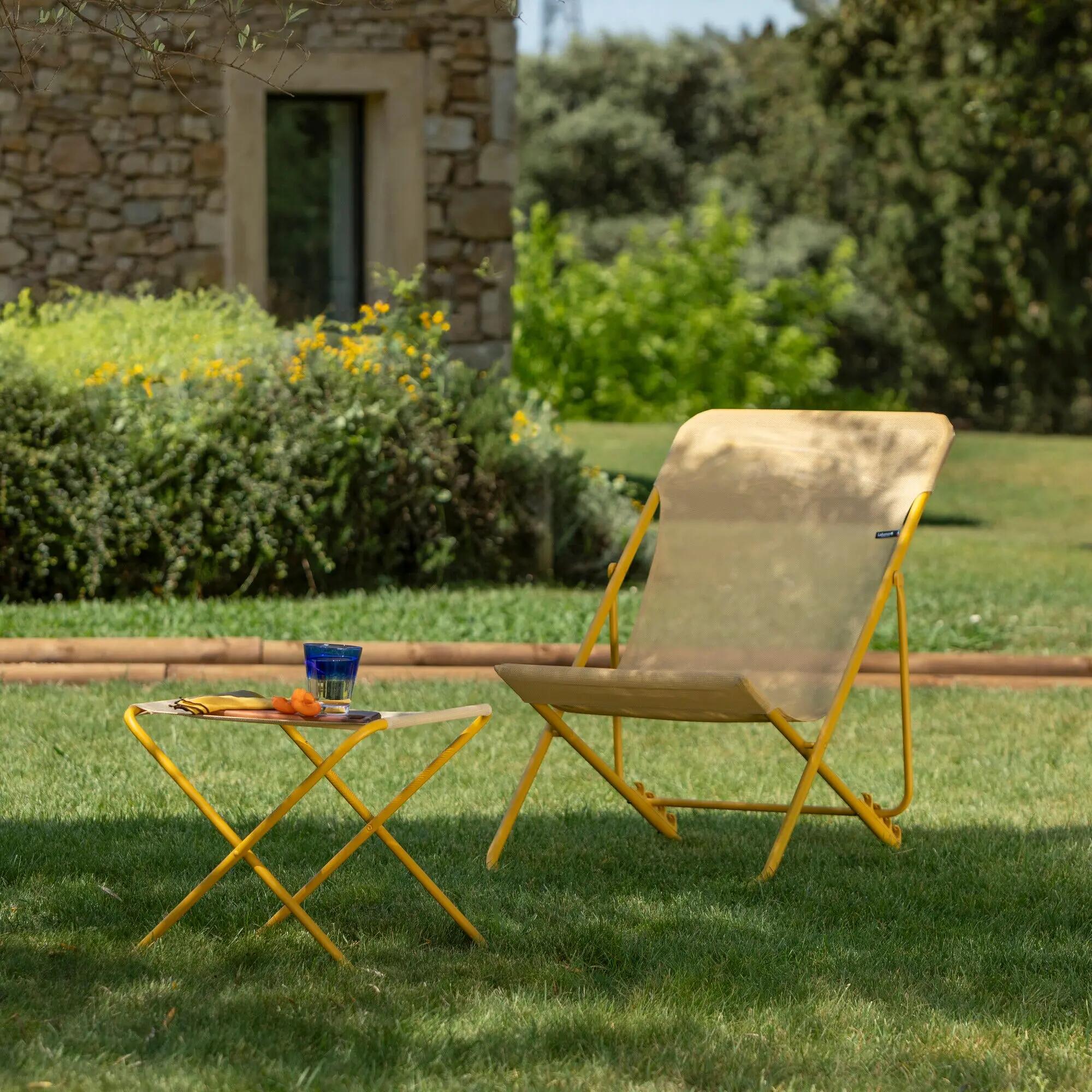 Ensemble transat et repose-jambes - MAXI TRANSAT - Jaune - Lafuma Mobilier 4/7