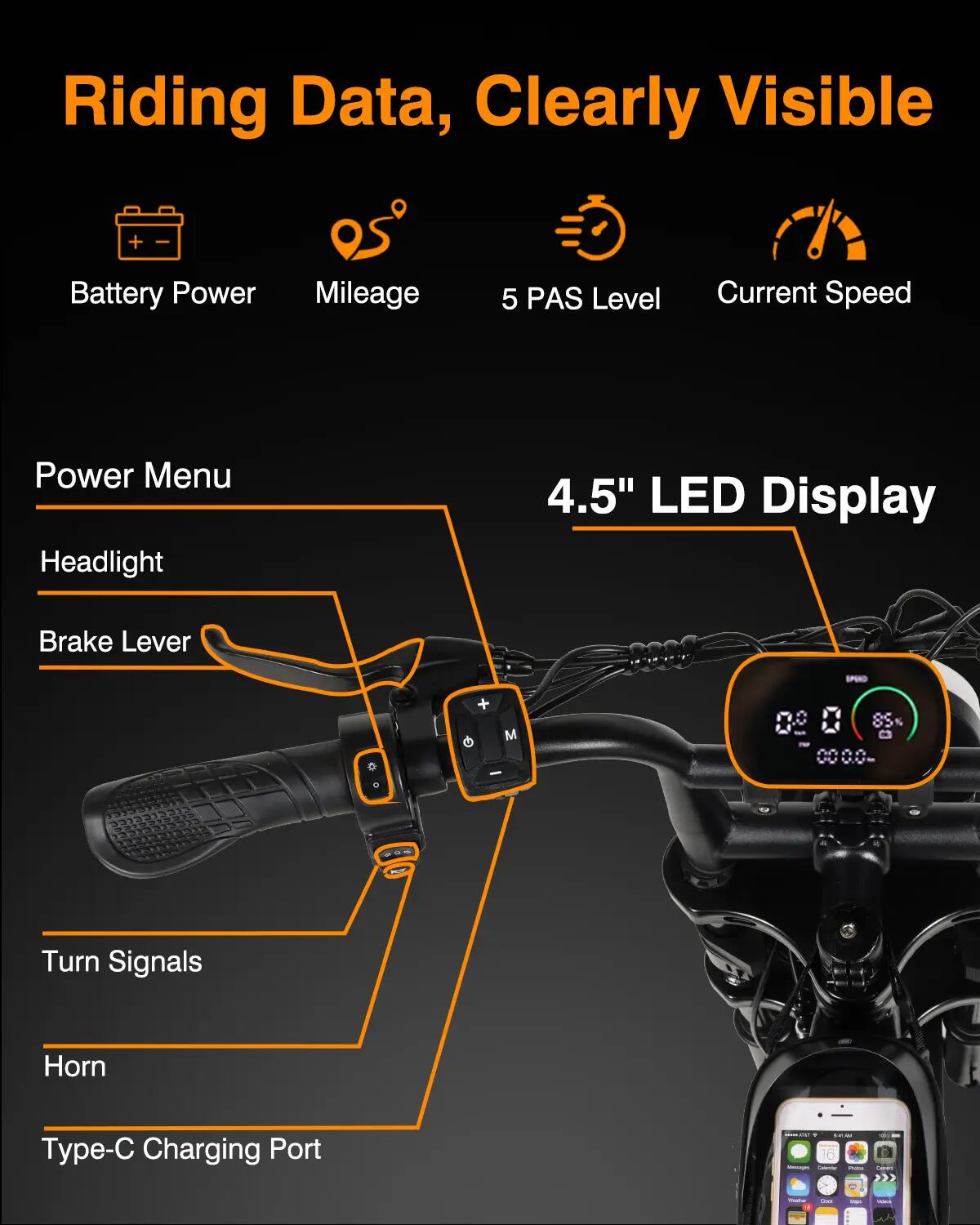 Bicicletta elettrica per adulti Bodywel M16Pro batteria 48V 15Ah motore 250W 11/14