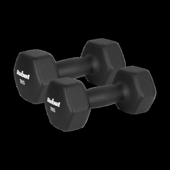 Hantelki żeliwne neoprenowe HEX 2x6kg do ćwiczeń treningu fitness Rebel