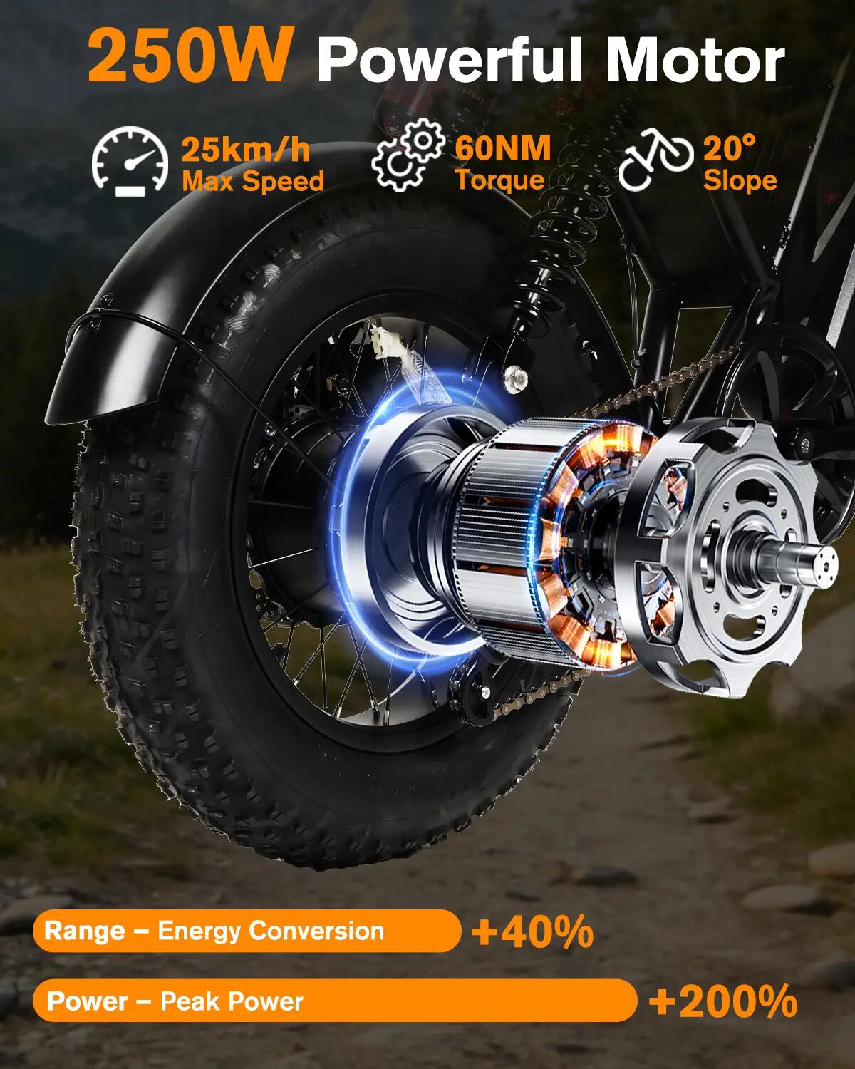 Bicicletta elettrica per adulti Bodywel M16Pro batteria 48V 15Ah motore 250W 6/14